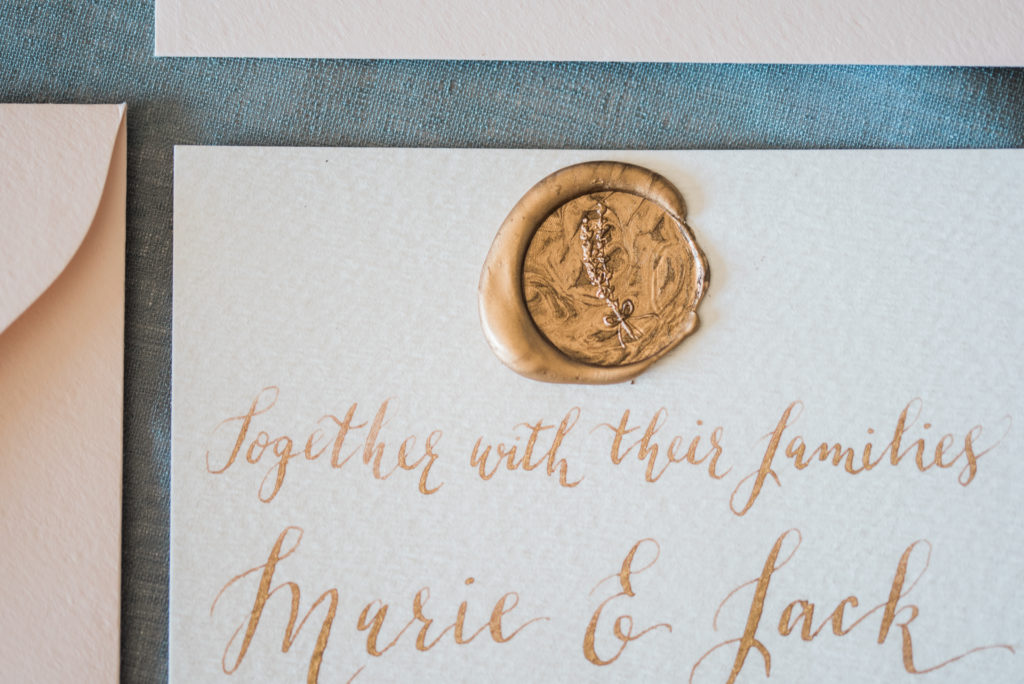 Cecile Lau Calligraphy Blush Wedding Invitation Suite