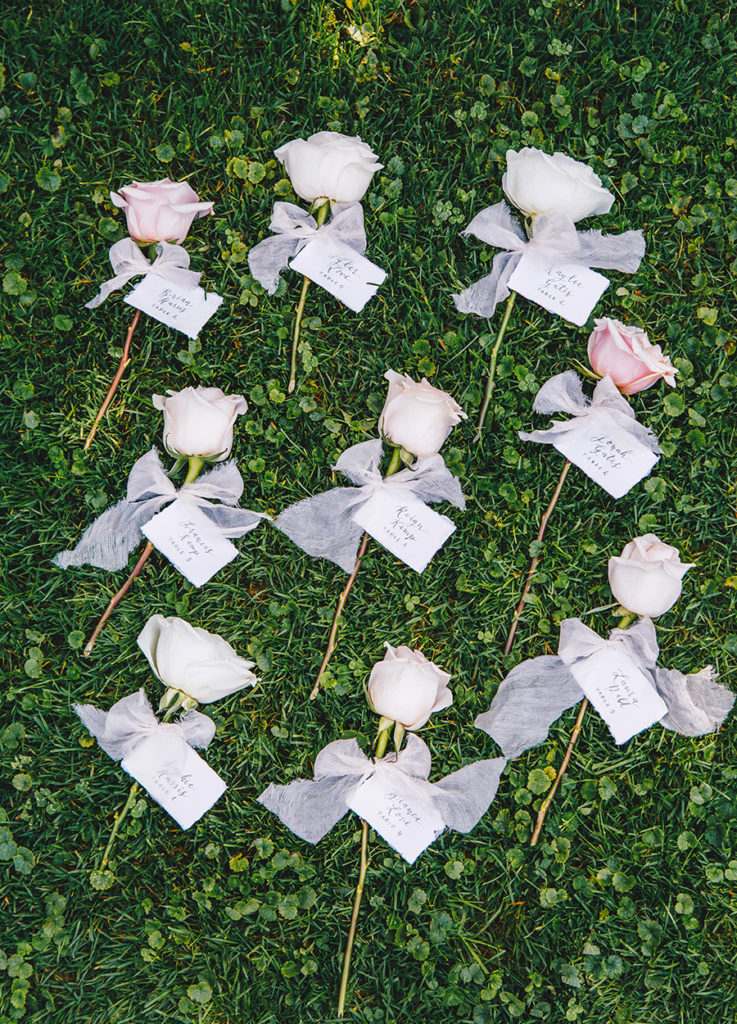 Cecile Lau Calligraphy Rose Escort Cards Display