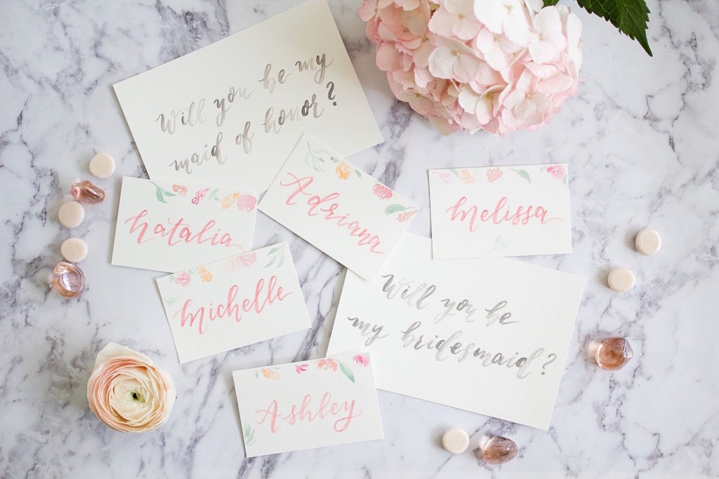 Cecile Lau Calligraphy Bridesmaids Ask Cards & Tags